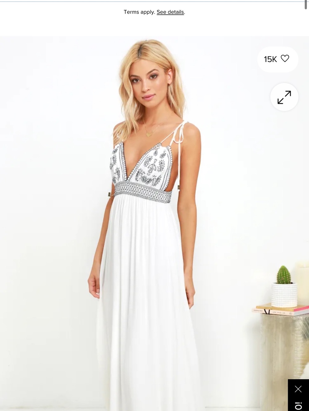 Lulus Days of Sunlight White Embroidered V-Neck Maxi Dress